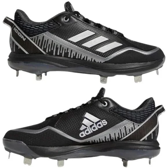 Adidas Icon 7 Dripped Out Metal Baseball Cleats Black Men's 17 New with Tags H00